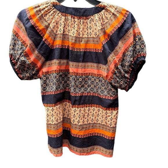 LOFT Foulard tie puffy sleeve boho cotton blouse Size XSP - Picture 4 of 8